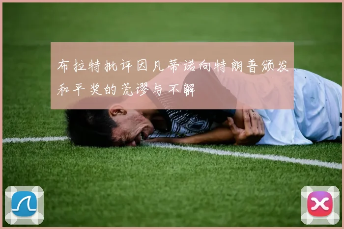 布拉特批评因凡蒂诺向特朗普颁发和平奖的荒谬与不解
